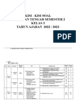 Kisi-Kisi Soal Pts 2 Kelas 3 THN 2022-2023-1