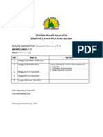 Rencana Belajar Bulan April Semester 2, Tahun Pelajaran 2020-2021