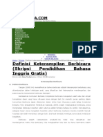 Definisi Speaking Ability (Kemampuan Berbicara)