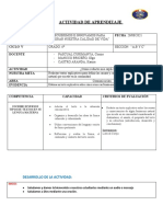 ACTIVIDAD DE APRENDIZAJE - Comunicación 20 de Agosto