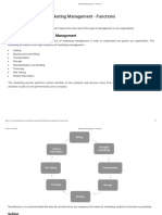 Marketing Management - Functions