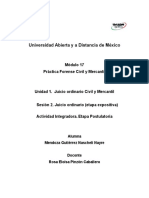 Universidad Abierta y A Distancia de México: Módulo 17 Práctica Forense Civil y Mercantil