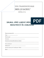 Pagina de Gardă - Concurs - Transdisciplinar - Omul Și Sacrul 2022-2023