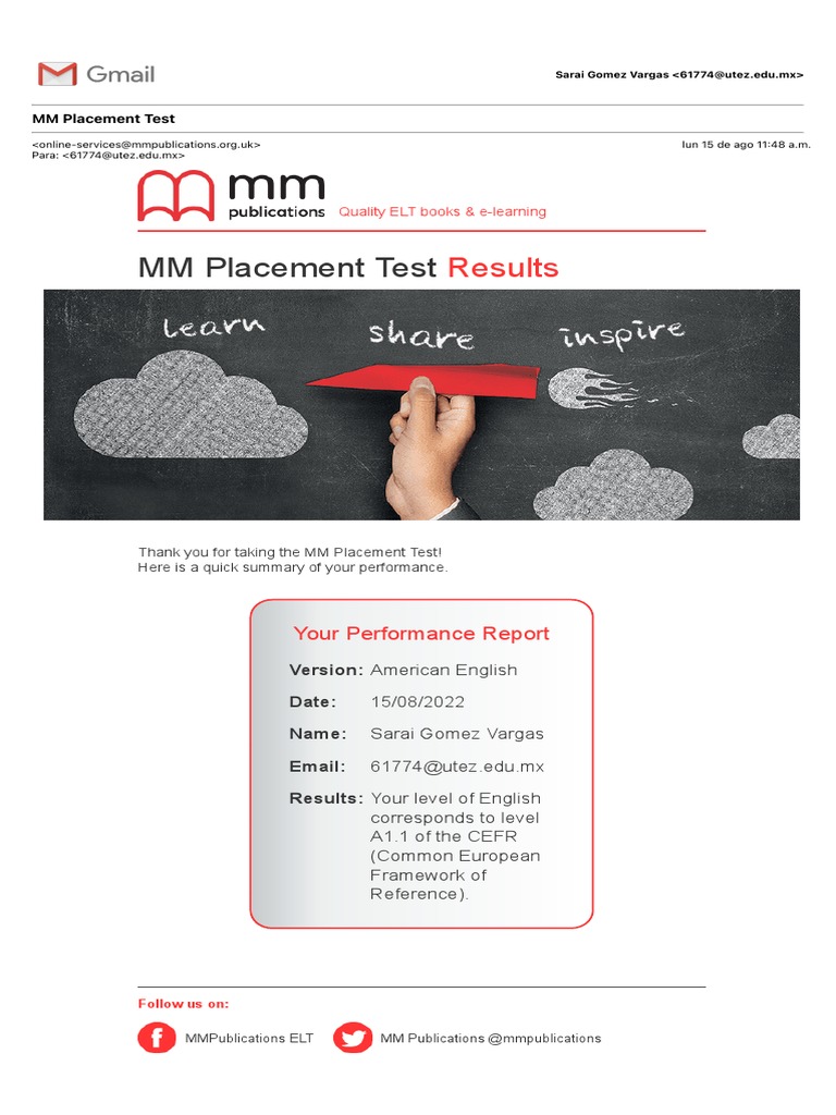 MM Placement Test Results Summary | PDF