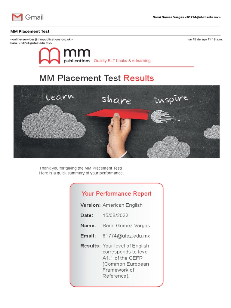 MM Placement Test Results Summary | PDF