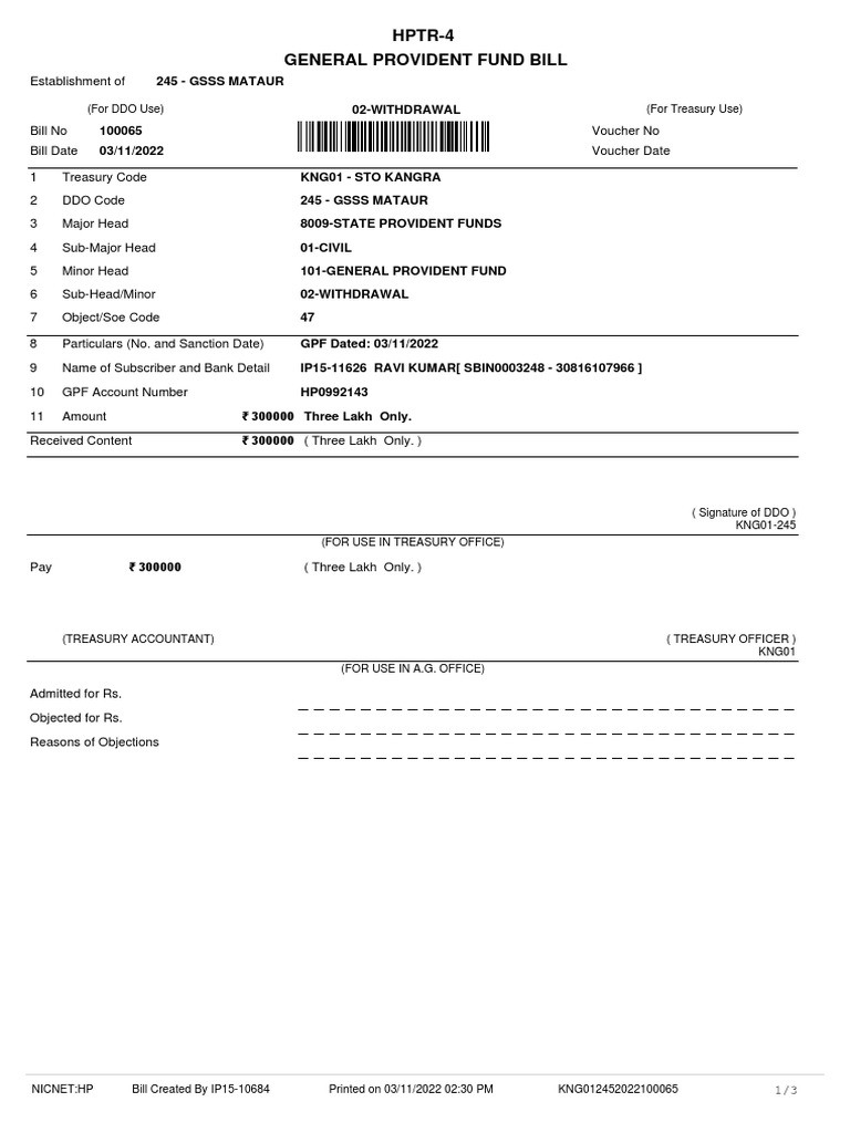 GPF Withdrawal Approval for Ravi Kumar | PDF | Economies | Service ...