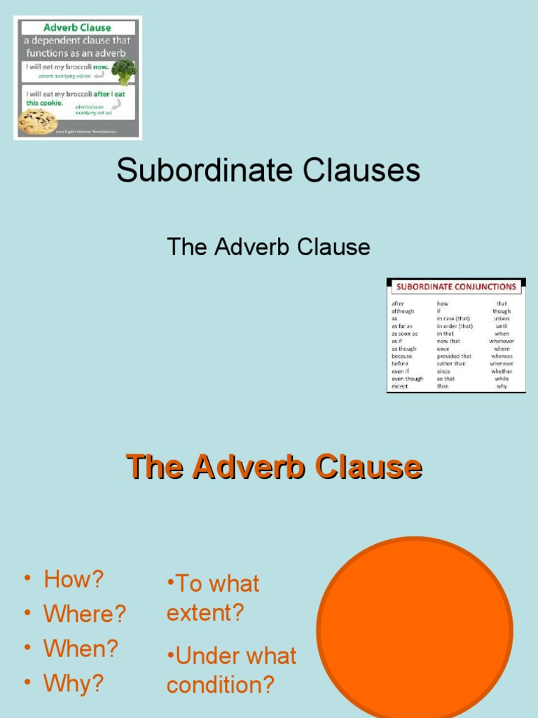 Adverb Clauses PDF Adverb Linguistic Typology