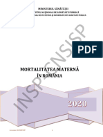 Mortalitatea Materna in Romania 2020