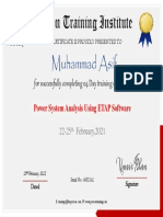 Power System Analysis Certificates-Muhammad Asif