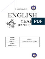 Year End Assessment English Papers