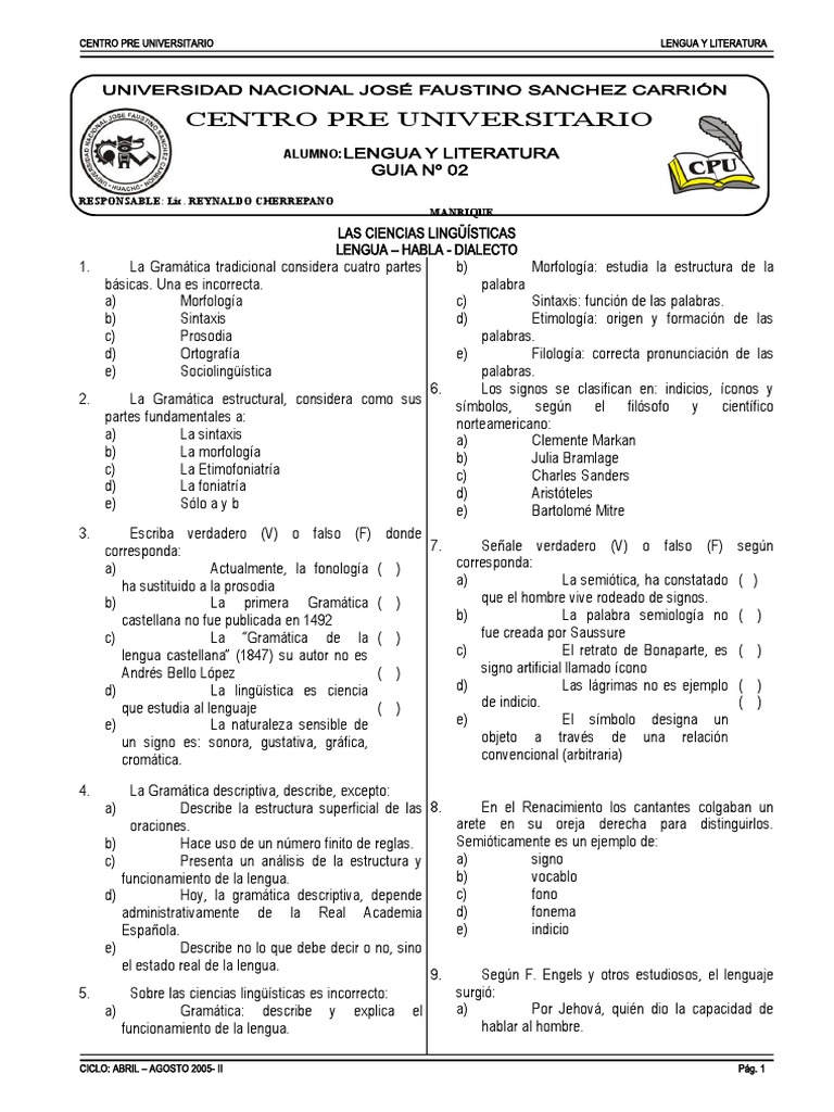 Lengua y Literatura 5 | PDF