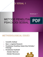 Slide PSI 102 Materi Tambahan Pertemuan VII Metodologi Penelitian Psikologi Sosial