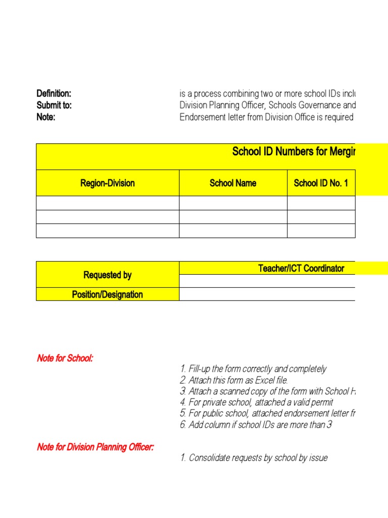 Merging School IDs Request Process | PDF | Software | Information ...