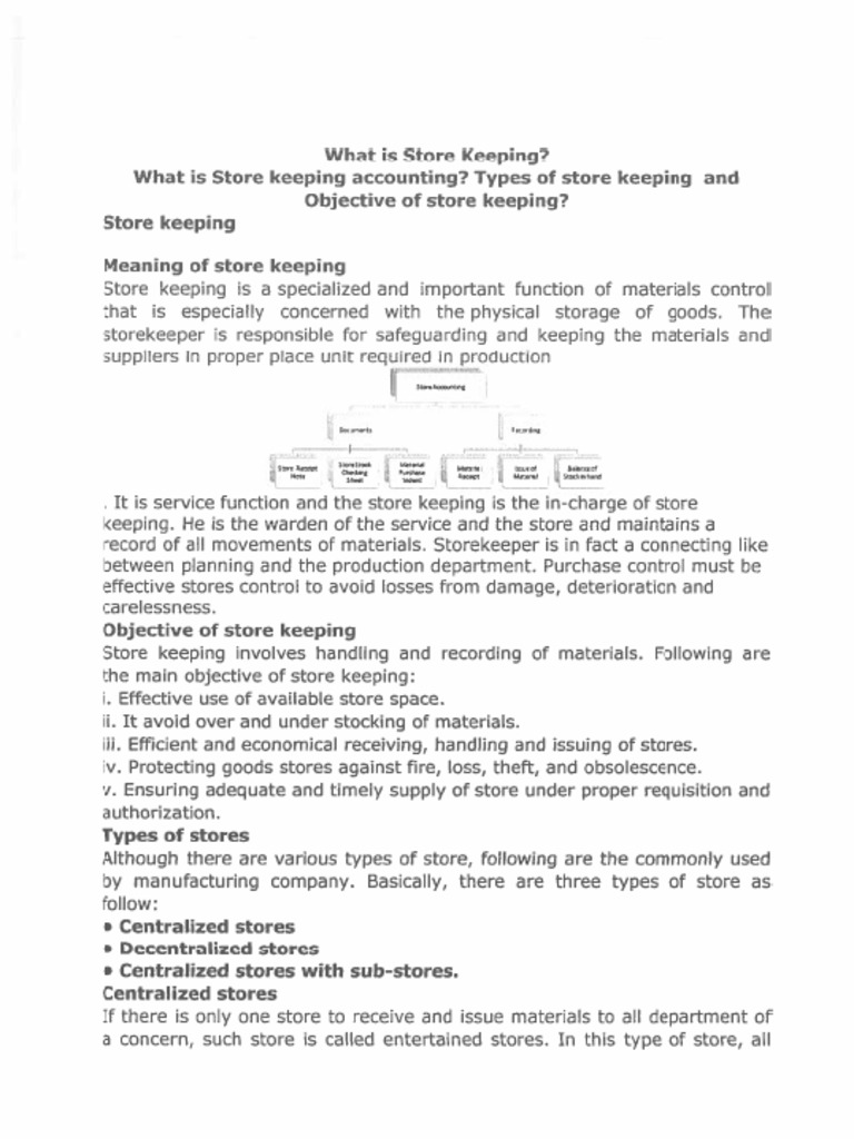 Storekeeping | PDF