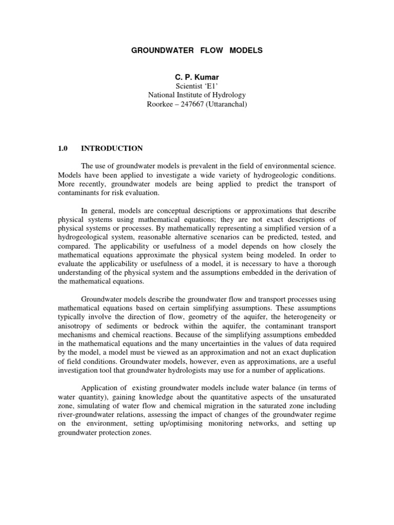 Groundwater Flow Modeling Techniques | PDF | Computer Simulation ...