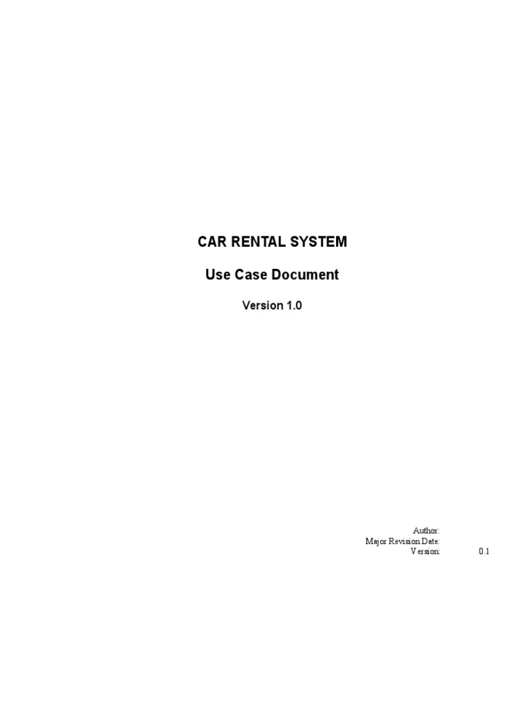 Car Rental System Use Case Overview | PDF | Use Case | Computing