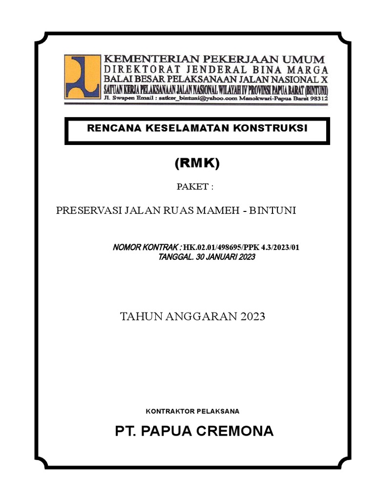 Preservasi Jalan Mameh-Bintuni 2023 | PDF | Teknologi & Rekayasa | Komputer