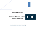 Future of WLL Regime in Pakistan Consultation Paper