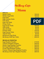 MeBong Cafe Online A5 Size Menu