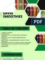 Savse Smoothies Global Expansion Presentation