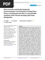 Heat Transfer and Hydromagnetic Electroosmotic Von Kármán Swirling Flow From A Rotating Porous Disc To A Permeable Medium With Viscous Heating and Joule Dissipation