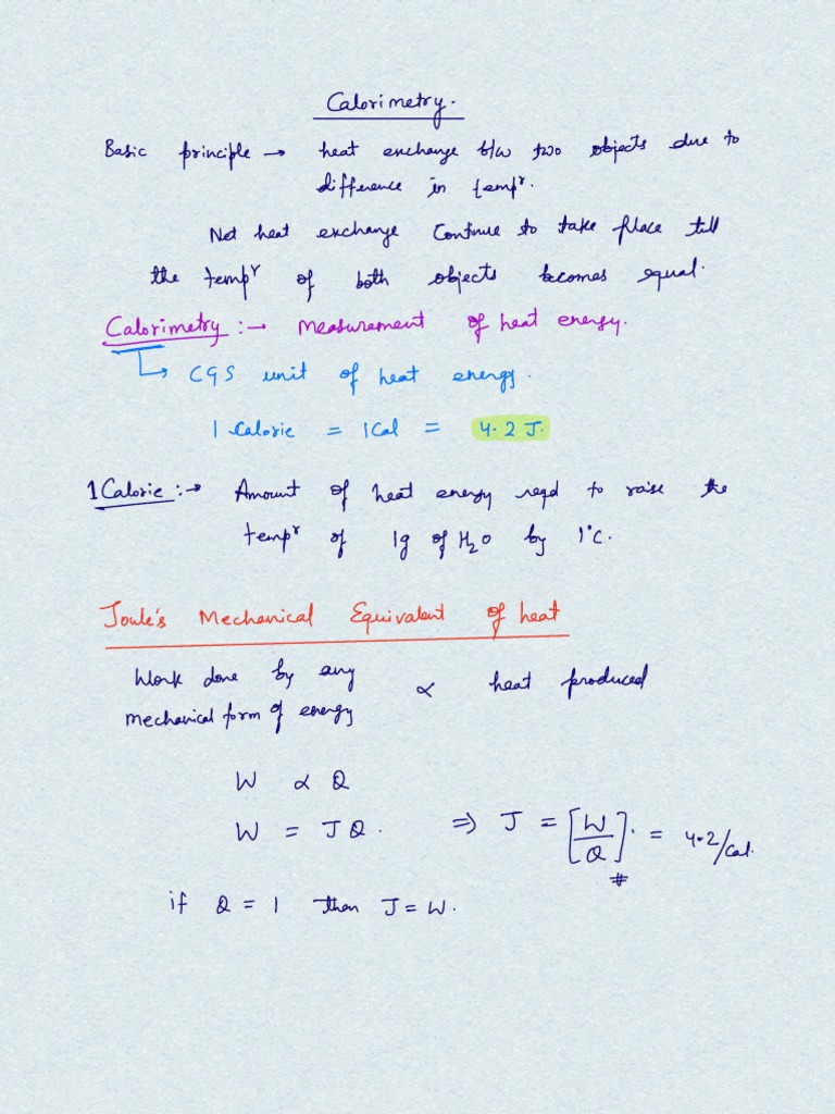 Calorimetry PDF Heat Calorie