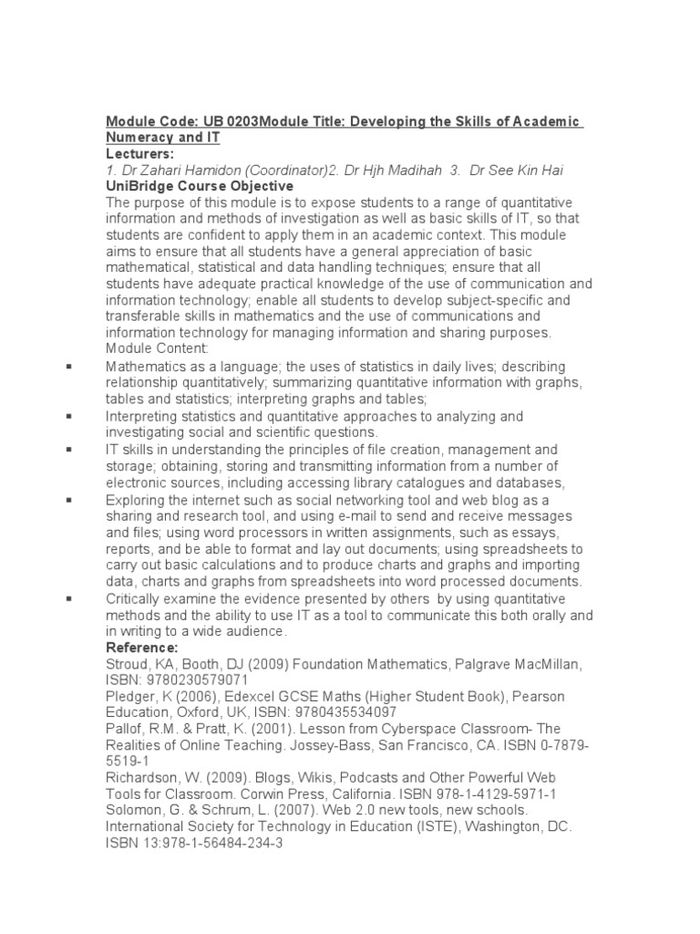 UniBridge Courseoutline | PDF | Art | Computers