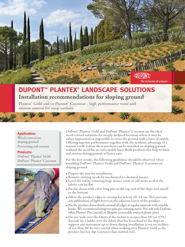 DuPont Plantex Landscape Sloping Ground Download Free PDF Mulch