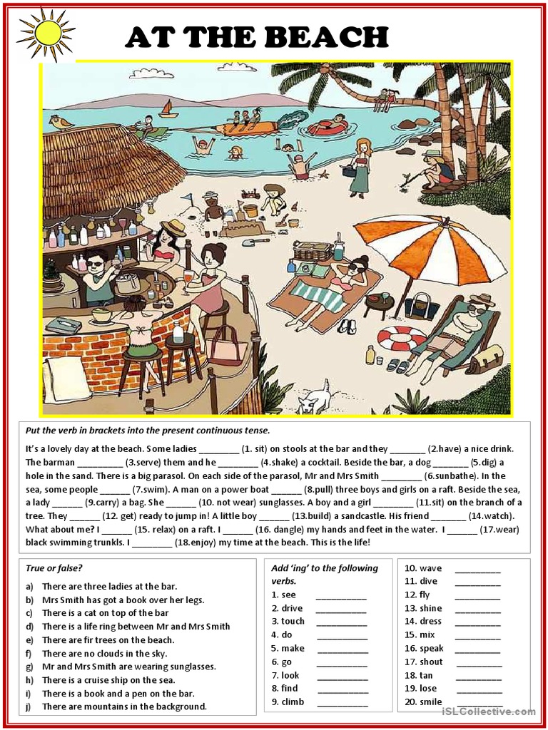 Picture Description - at The Beach-1 | PDF