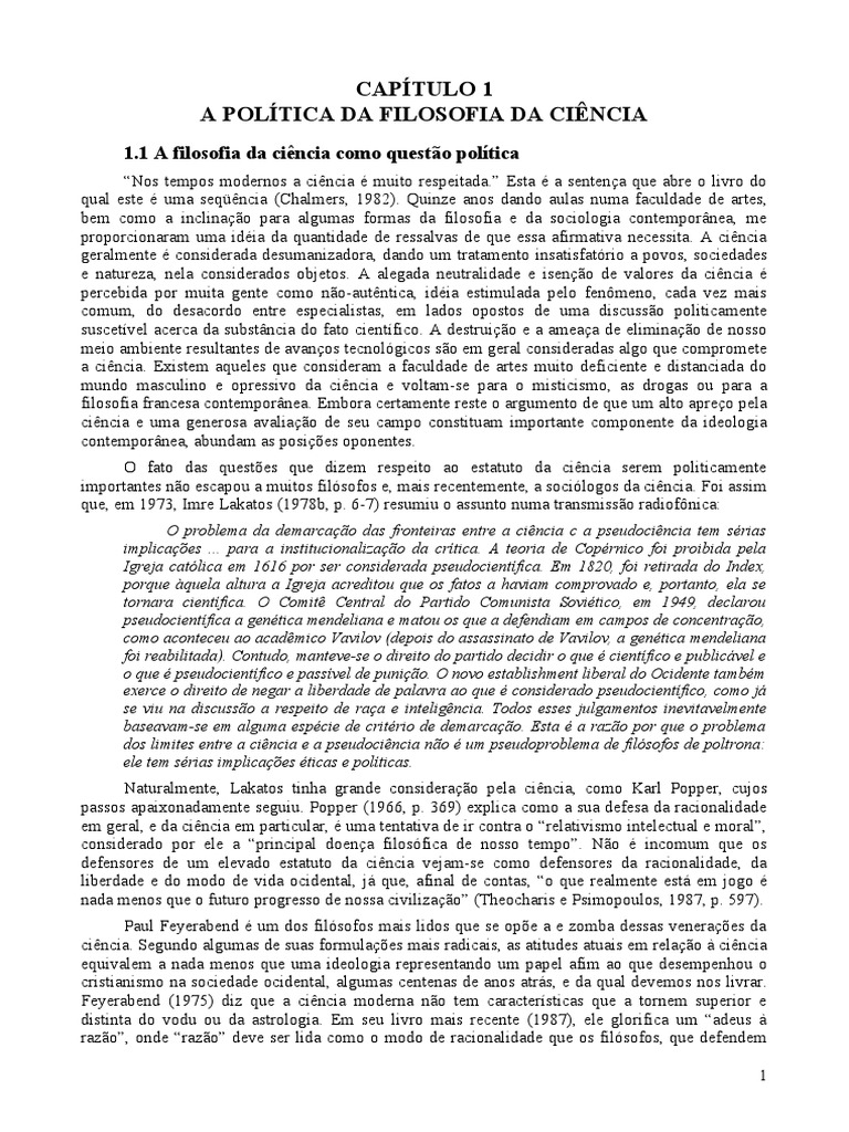Política e Filosofia da Ciência | PDF | Science | Física