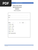 Exercise Matter and Gas Laws Exercise 1