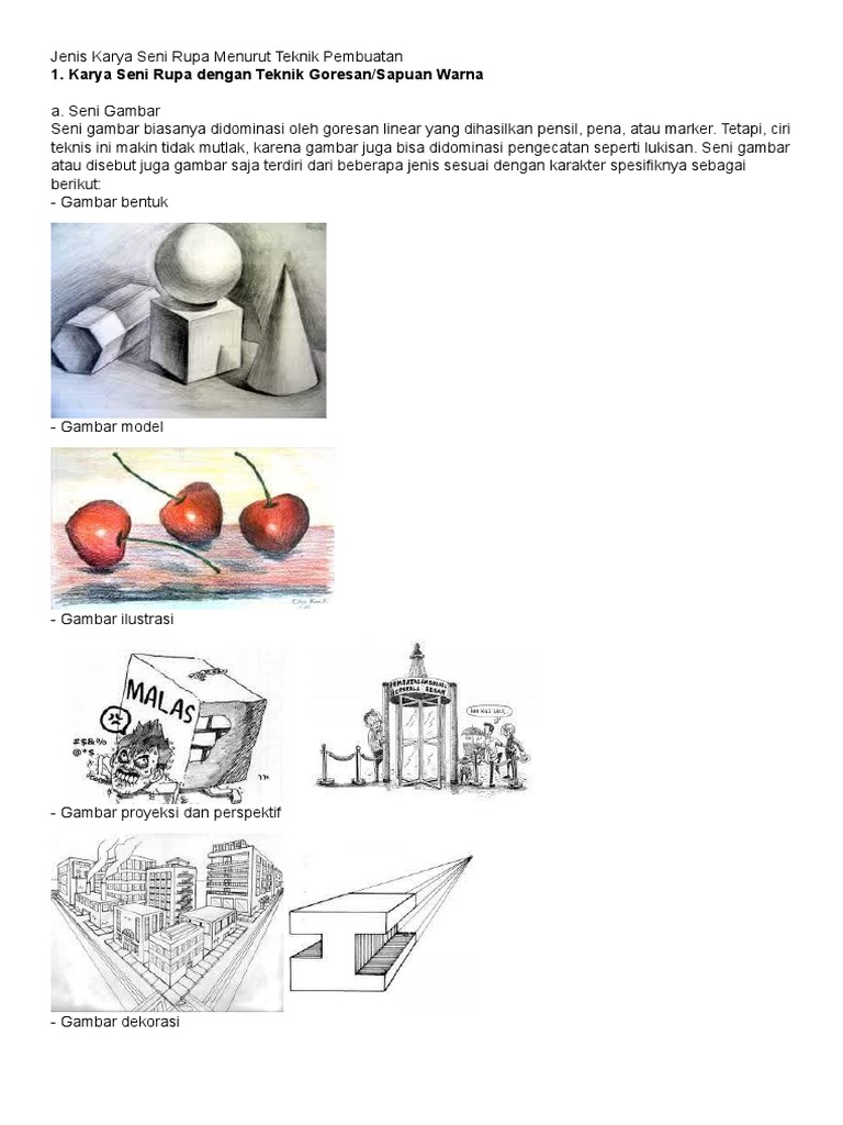Jenis Karya Seni Rupa Berdasarkan Teknik | PDF | Seni