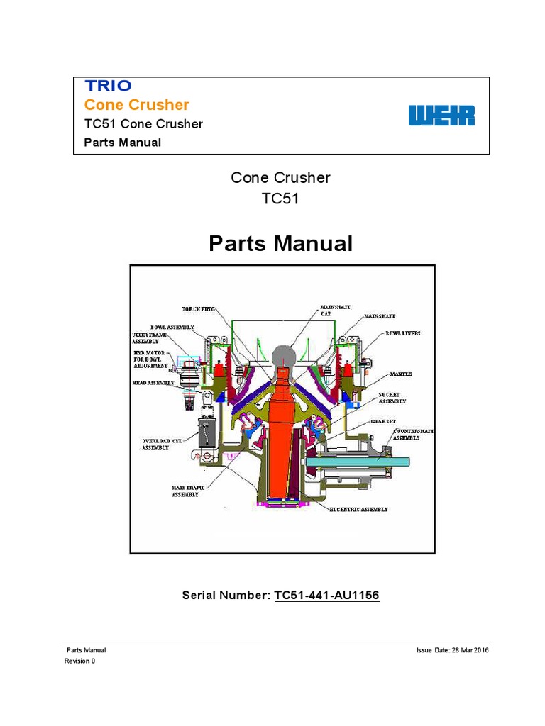 TC51SC Cone Crusher Parts Manual TC51-441-AU1156 | PDF