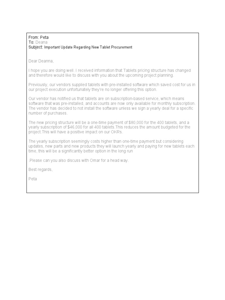 Activity Template - Senior Stakeholder Email (1) 12 | PDF | Business