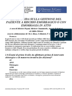 Linee Guida Sulla Gestione Del Paziente A Rischio Emorragico o Con Emorragia in Atto