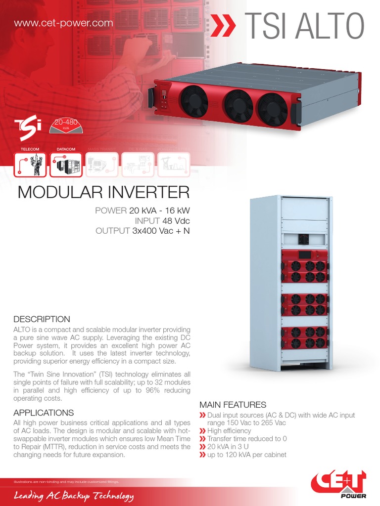 Datasheet Modulo Inversor Alto 20kVA | PDF | Alternating Current ...