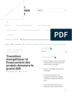 Transition Énergétique - Le Financement Des Projets Demeure Le Grand Défi - Portail Algérien