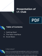 IT Club Presentation on Excel Basics