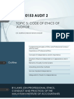 Topic 5 - Code of Ethics For Auditors