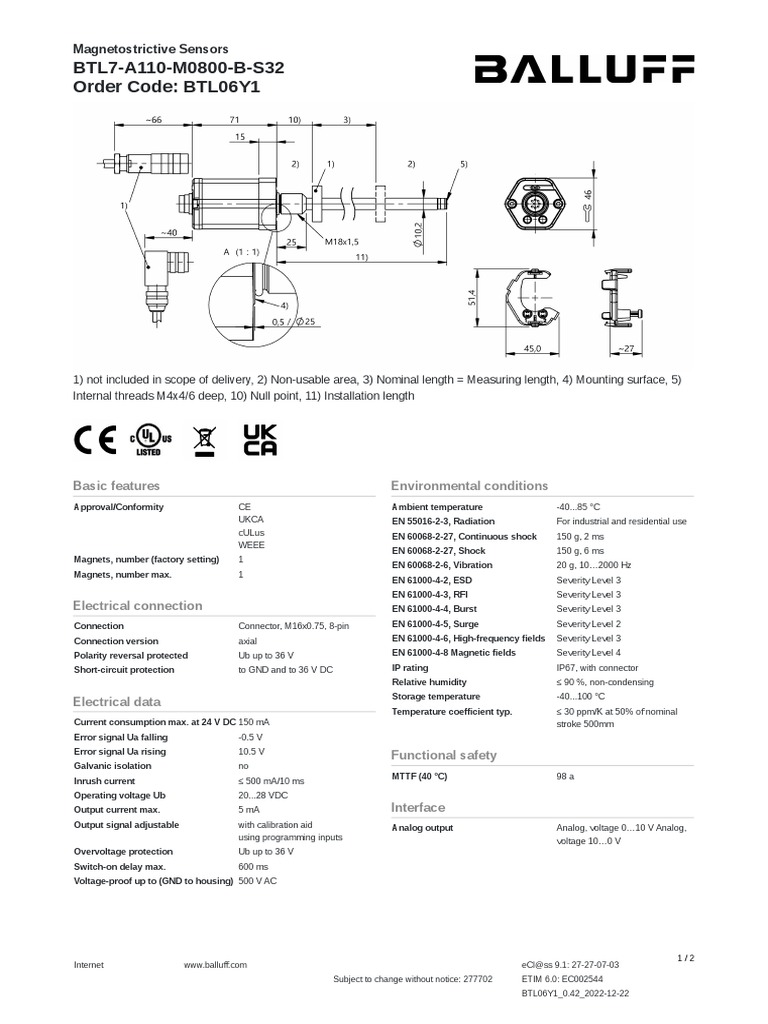 Datasheet BTL06Y1 277702 en | PDF | Electrical Connector | Electrical ...