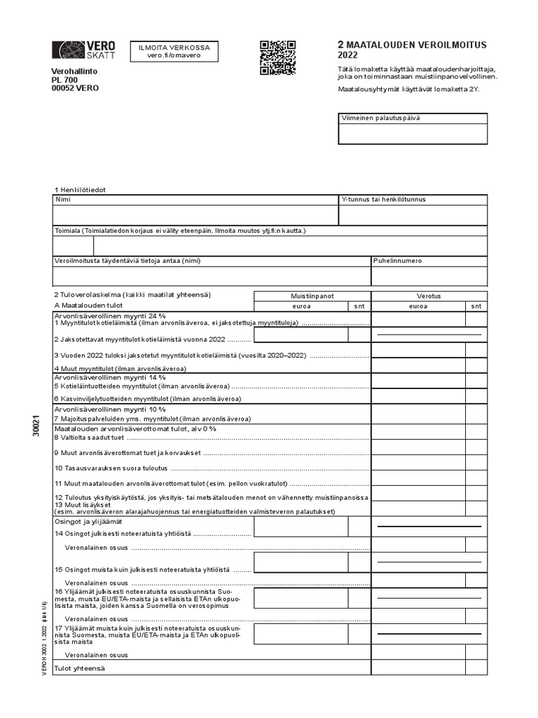 2 Maatalouden Veroilmoitus | PDF