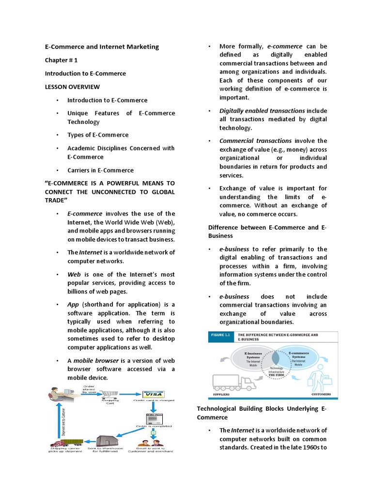 Chapter 1 E Commerce And Internet Marketing Pdf