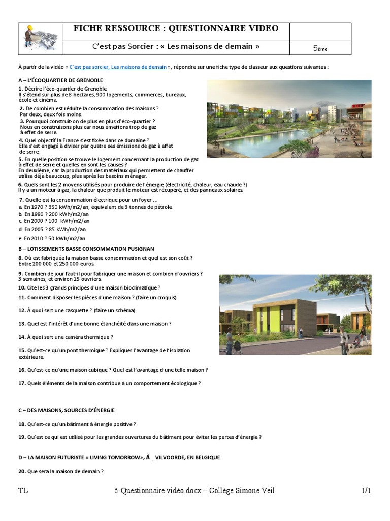 6-Questionnaire Vidéo Eco-Quartier - Odg | PDF | Serre | Grandeur physique