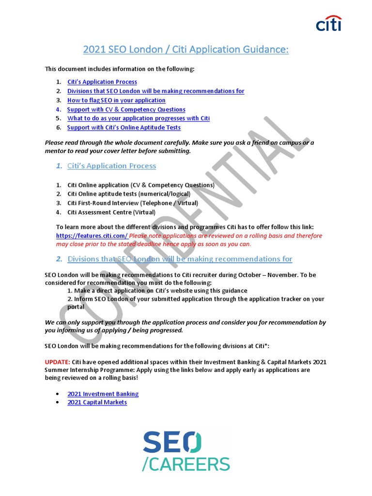 2021 Citi Application Guidance - 06.03.21 PDF | PDF | Citigroup ...