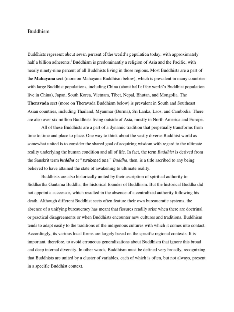 Buddhism Summary Pdf Karma Mahayana