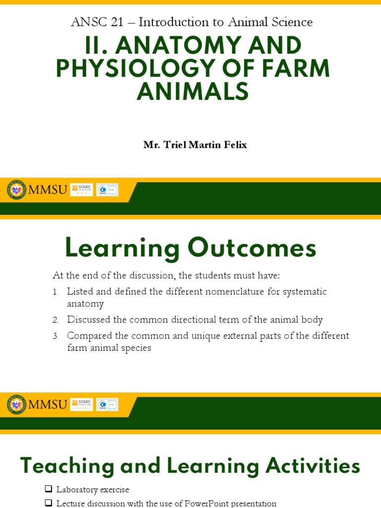 Anatomy and Physiology of Farm Animals | PDF | Anatomical Terms Of ...