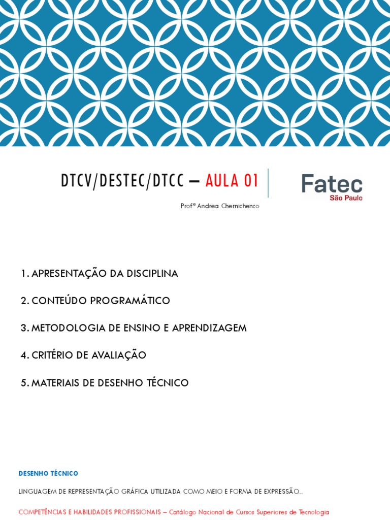 Aula 01 Apresentação Da Disciplina | PDF | Desenho técnico