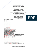 Right Forms of Verb and Sequence of Tense