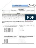 Prueba 6° Basico Matemáticas