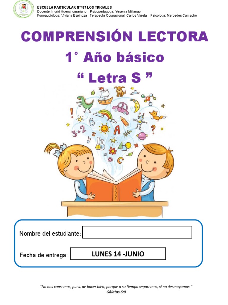 Trabajo sobre la letra S para estudiantes de primer año básico | PDF ...
